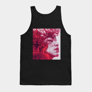 Pink Retrowave Abstract Girl Tank Top